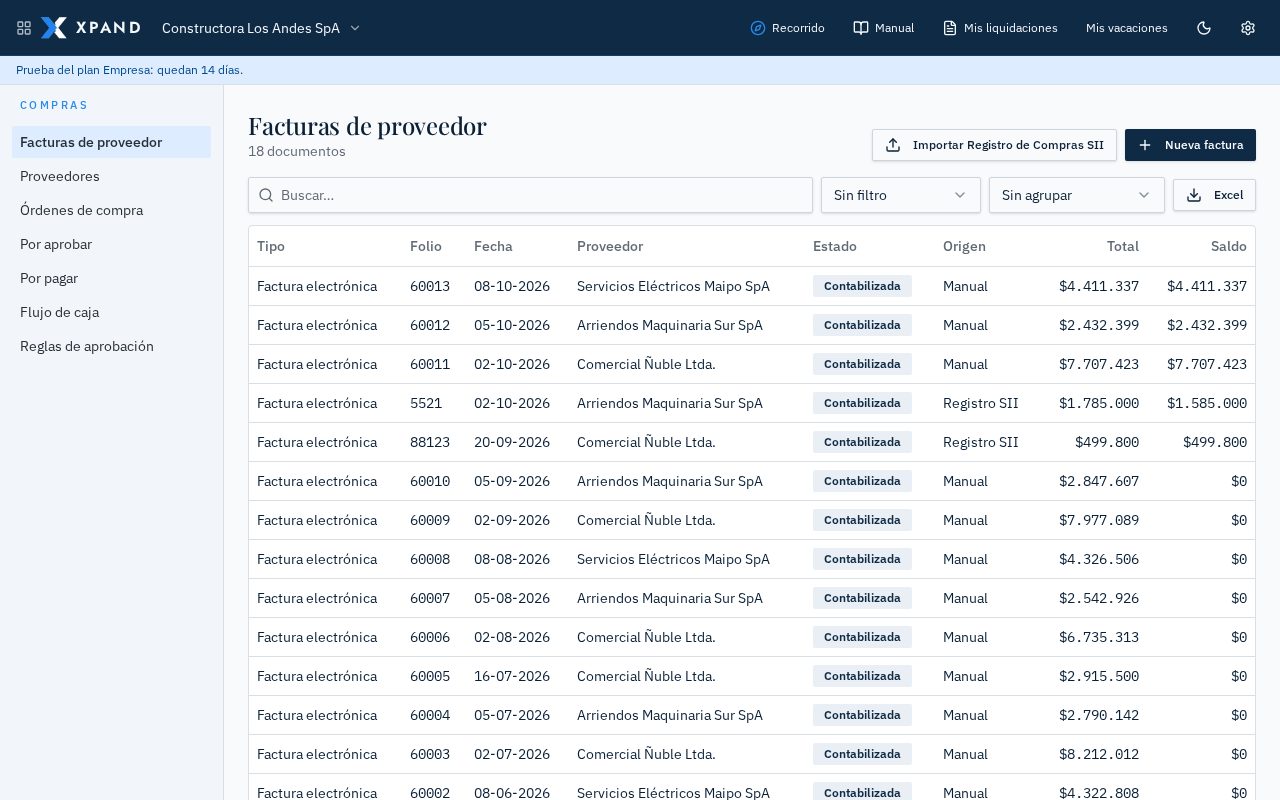 Pantalla de Controla lo que debes
